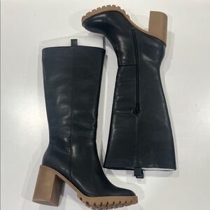 Coconuts by Matisse Andersen Black Knee-High Women’s Boots with Chunky Heel, 9.5